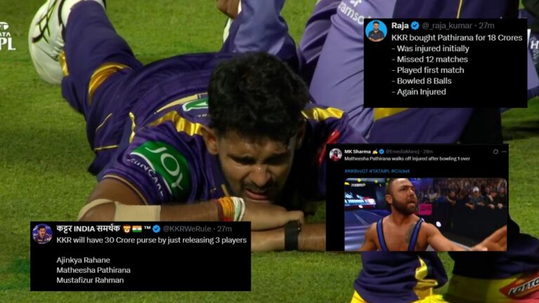 Matheesha Pathirana Injury: KKR Fans Frustrated After 18 Crore Star’s Dismal Debut