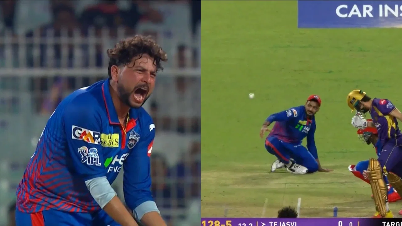 kuldeep yadav left furious as abishek porel misses sitter during hat trick chance in ipl 2026