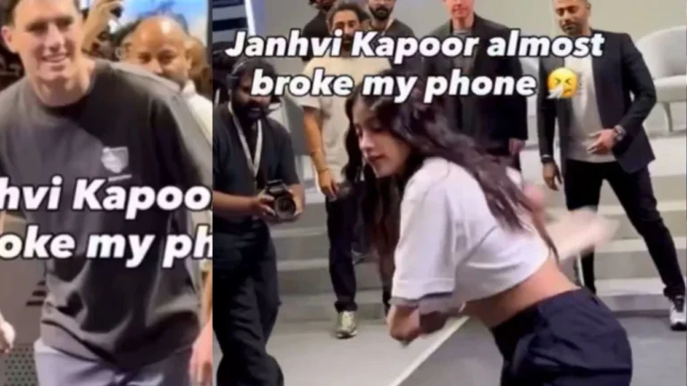Pat Cummins Bowls to Janhvi Kapoor: Viral Event Ends in Broken Phone