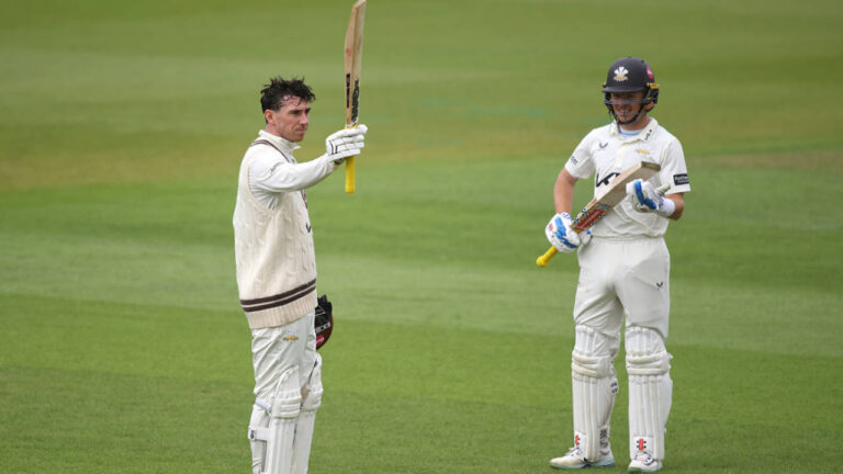Dan Lawrence double-hundred puts Surrey in charge on dominant opening day